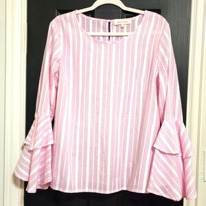 Solitaire XL Blouse Pink & White Stripe